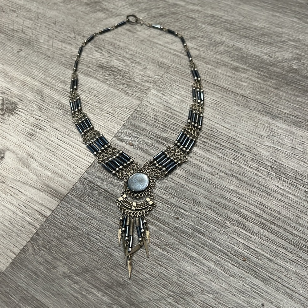 Vintage hematite choker, EUC